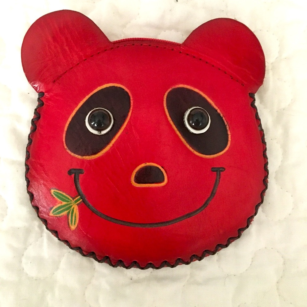 Leather Red Panda Wallet